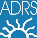 ADRS logo a blue square with the letters ADRS above a sun outline all in white